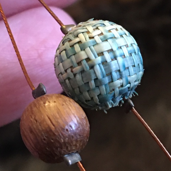 Colorful beaded fish line necklace and earring set - Picture 10 of 10